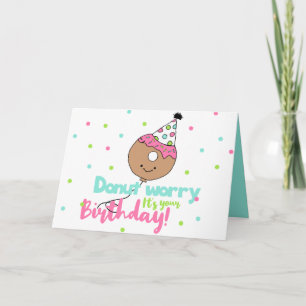 Cartoon Donuts Art Happy Birthday Art Donut Design Kaart