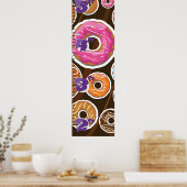 Cartoon Donuts groeikaart. Poster (Keuken)