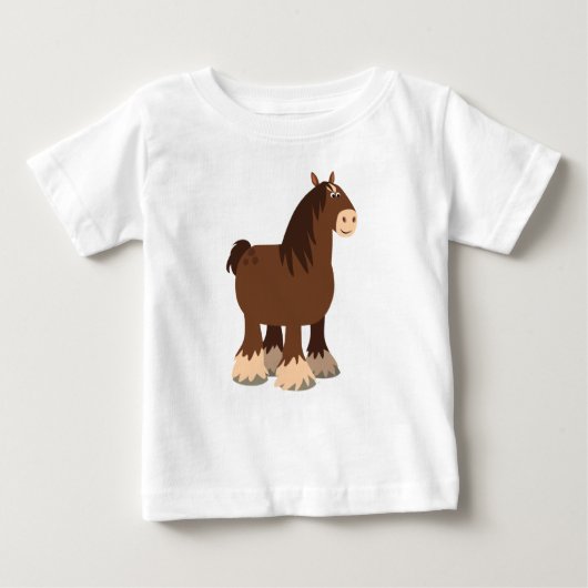 Cartoon doux et calme Shire Cheval Baby T-shirt (Devant)