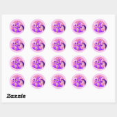 Cartoon draak met roze Stickers (Vel)