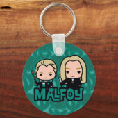 Cartoon Draco en Lucius Malfoy Character Art Sleutelhanger (Voorkant)