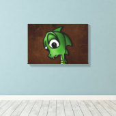 Cartoon Dragon Canvas Afdruk (Insitu (Houten vloer))
