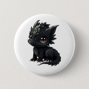 Cartoon Dragon Illustratie Ronde Button 5,7 Cm