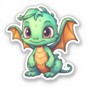Cartoon Dragon Illustratie Sticker (Voorkant)