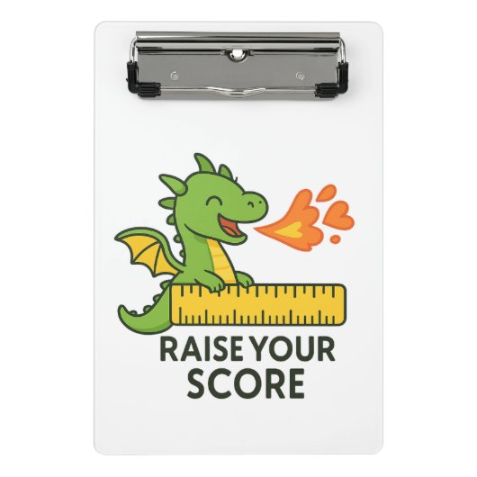 Cartoon Dragon Ruler Sticker - Schattigee School Mini Klembord (Voorkant)