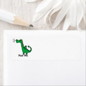 Cartoon Dragon vreest me Etiket (Insitu)