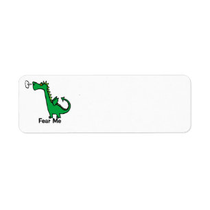 Cartoon Dragon vreest me Etiket