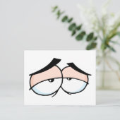 cartoon droevige ogen briefkaart (Staand voorkant)