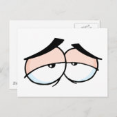 cartoon droevige ogen briefkaart (Voorkant / Achterkant)