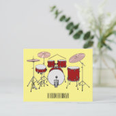 Cartoon Drum kit Briefkaart (Staand voorkant)