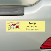 Cartoon Drum kit Bumpersticker (Op auto)
