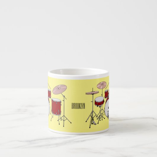 Cartoon Drum kit Espresso Kop (Voorkant)