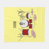 Cartoon Drum kit Fleece Deken (Voorkant (Horizontaal))