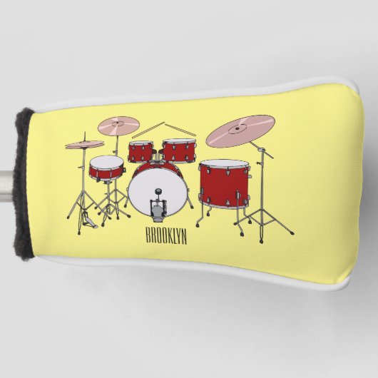 Cartoon Drum kit Golfheadcover (Voorkant)