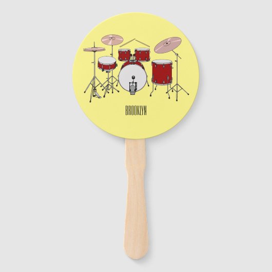 Cartoon Drum kit Handwaaier (Voorkant)