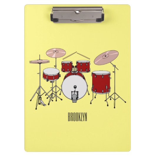 Cartoon Drum kit Klembord (Voorkant)