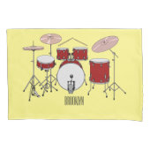 Cartoon Drum kit Kussensloop (Voorkant)
