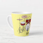 Cartoon Drum kit Latte Mok (Linkerhoek)