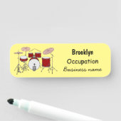 Cartoon Drum kit Naamplaatje (In situ)