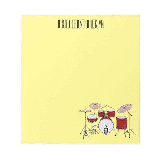 Cartoon Drum kit Notitieblok (Voorkant)
