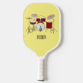 Cartoon Drum kit Pickleball Paddle (Achterkant)
