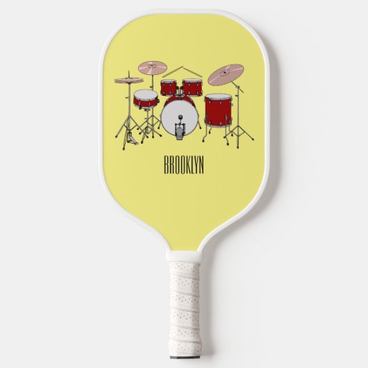 Cartoon Drum kit Pickleball Paddle (Voorkant)