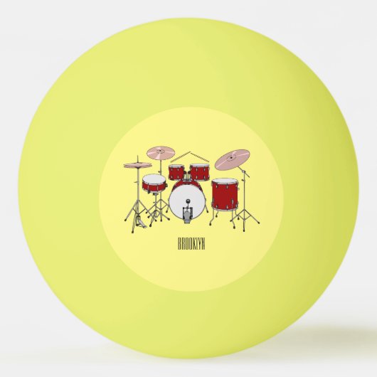 Cartoon Drum kit Pingpongballen (Voorkant)