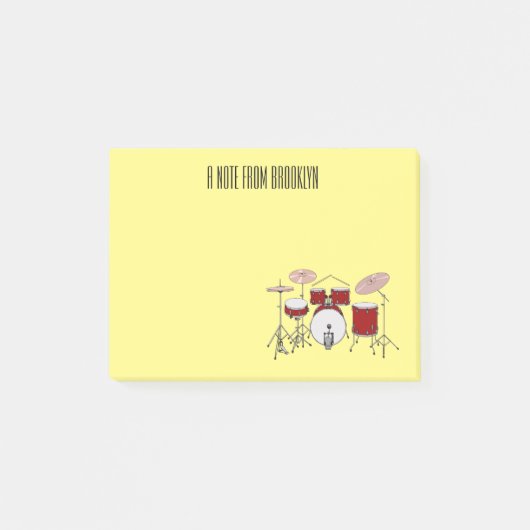 Cartoon Drum kit Post-it® Notes (Voorkant)