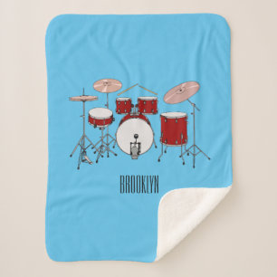 Cartoon Drum kit Sherpa Deken