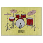 Cartoon Drum kit Snijplank (Voorkant)