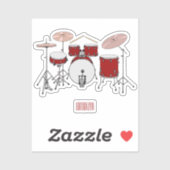 Cartoon Drum kit Sticker (Vel)