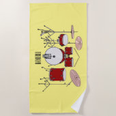 Cartoon Drum kit Strandlaken (Voorkant)