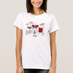Cartoon Drum kit T-shirt