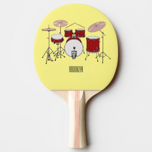 Cartoon Drum kit Tafeltennisbatje (Achterkant)