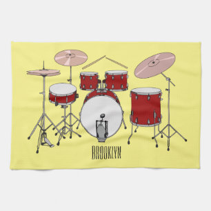 Cartoon Drum kit Theedoek