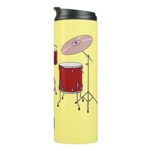 Cartoon Drum kit Thermosbeker (Geroteerd rechts)