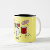 Cartoon Drum kit Tweekleurige Koffiemok (Voorkant rechts)