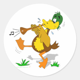Cartoon Duck die Zurna Stickers speelt