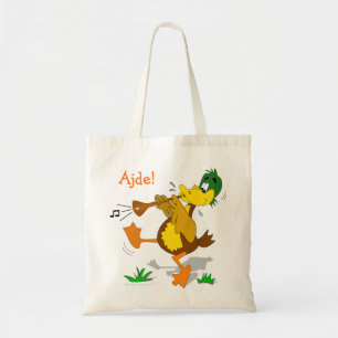 Cartoon Duck Spelling Zurna Canvas tas