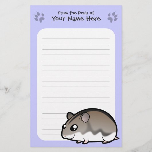 Cartoon Dwarf Hamster Briefpapier (Voorkant)