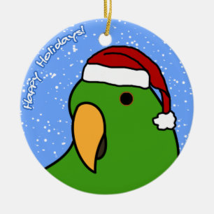 Cartoon Eclectus kerstversiering Keramisch Ornament