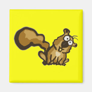 Cartoon Eekhoorn Magnet Magneet