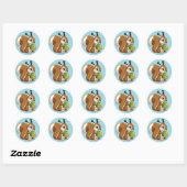 cartoon eekhoorn ronde sticker (Vel)