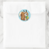 cartoon eekhoorn ronde sticker (Tas)