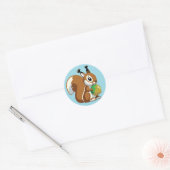 cartoon eekhoorn ronde sticker (Envelop)
