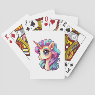 Cartoon eenhoorn illustratie pokerkaarten