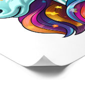 Cartoon eenhoorn illustratie poster (Hoek)