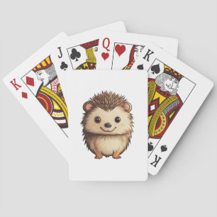 Cartoon egel illustratie pokerkaarten