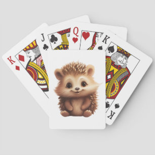Cartoon egel illustratie pokerkaarten