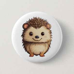 Cartoon egel illustratie ronde button 5,7 cm